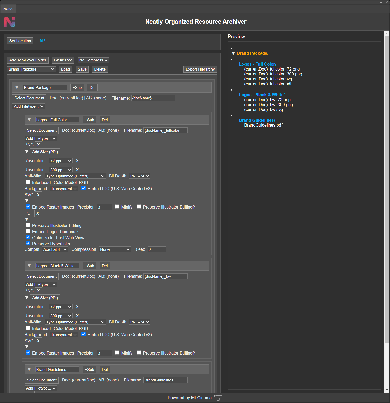 NORA Plugin UI screenshot